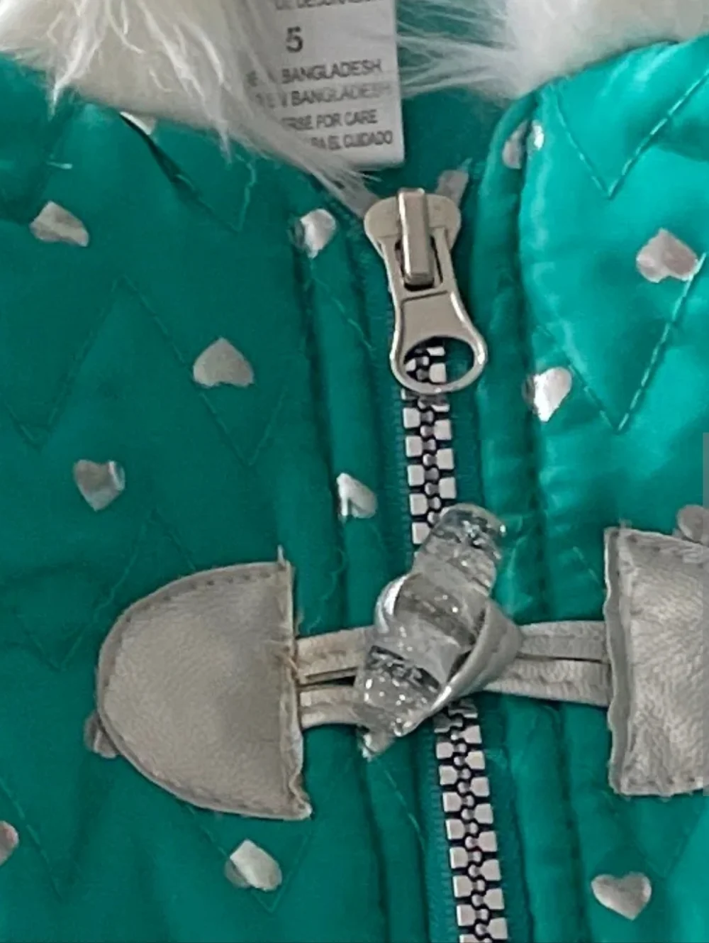 LITTLE LASS Puffer Quilted Fur Hooded Jacket Vest NWT